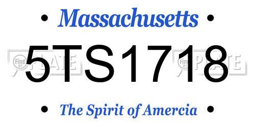 5TS1718 Massachusetts License Plate