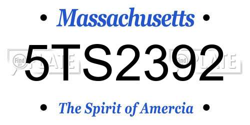 5TS2392 Massachusetts License Plate