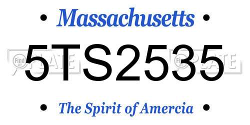 5TS2535 Massachusetts License Plate
