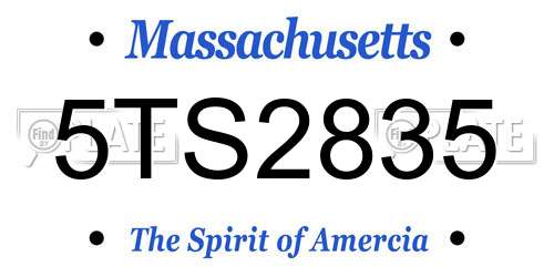 5TS2835 Massachusetts License Plate