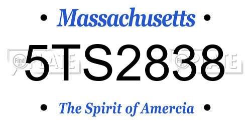 5TS2838 Massachusetts License Plate