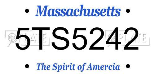 5TS5242 Massachusetts License Plate