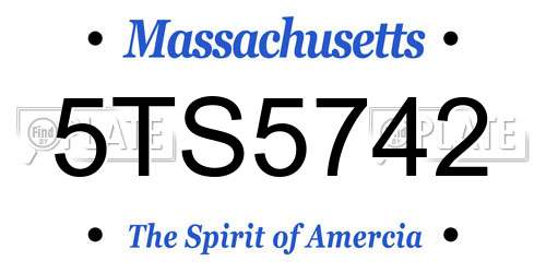 5TS5742 Massachusetts License Plate