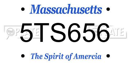 5TS656 Massachusetts License Plate