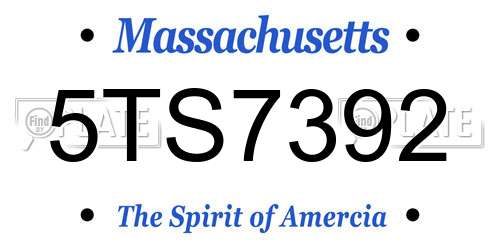 5TS7392 Massachusetts License Plate