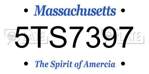 5TS7397 Massachusetts License Plate