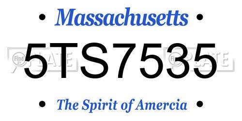 5TS7535 Massachusetts License Plate