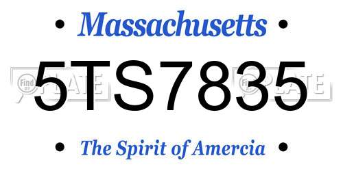 5TS7835 Massachusetts License Plate