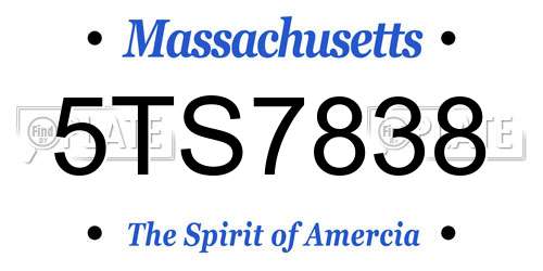 5TS7838 Massachusetts License Plate