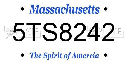 5TS8242 Massachusetts License Plate