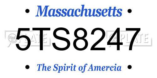5TS8247 Massachusetts License Plate