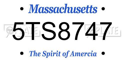 5TS8747 Massachusetts License Plate