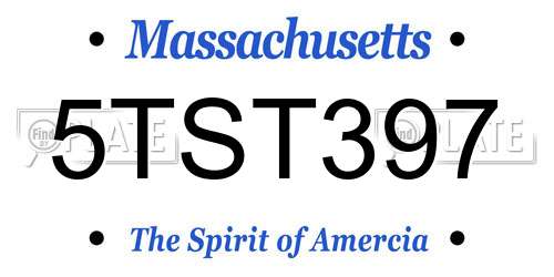 5TST397 Massachusetts License Plate