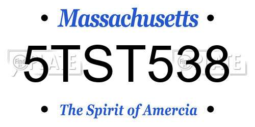 5TST538 Massachusetts License Plate