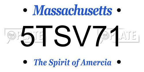5TSV71 Massachusetts License Plate
