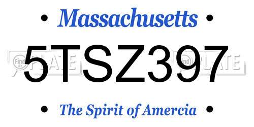 5TSZ397 Massachusetts License Plate
