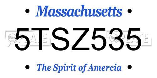 5TSZ535 Massachusetts License Plate