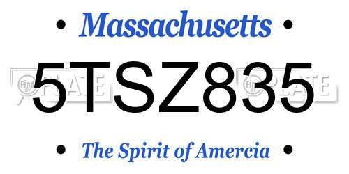 5TSZ835 Massachusetts License Plate