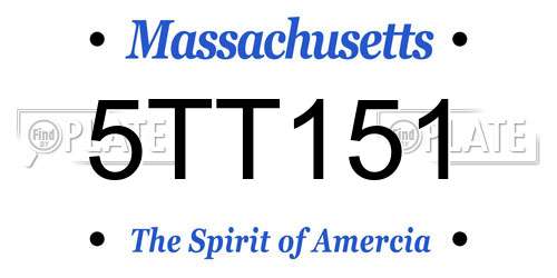 5TT151 Massachusetts License Plate