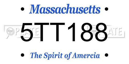 5TT188 Massachusetts License Plate