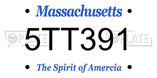 5TT391 Massachusetts License Plate