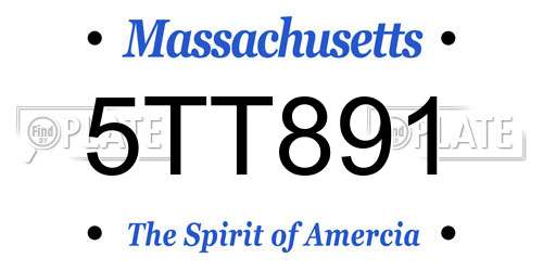 5TT891 Massachusetts License Plate