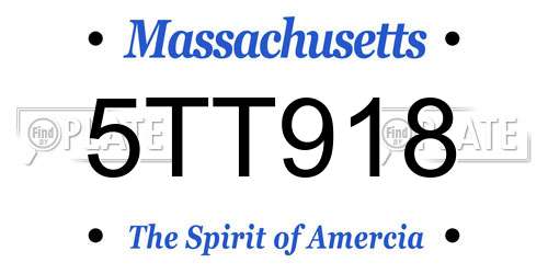 5TT918 Massachusetts License Plate