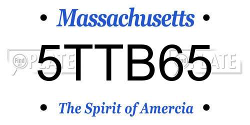5TTB65 Massachusetts License Plate