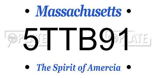 5TTB91 Massachusetts License Plate