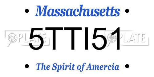 5TTI51 Massachusetts License Plate