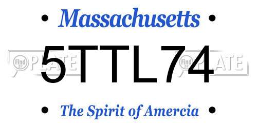 5TTL74 Massachusetts License Plate
