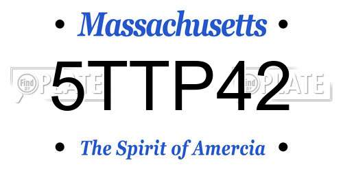 5TTP42 Massachusetts License Plate