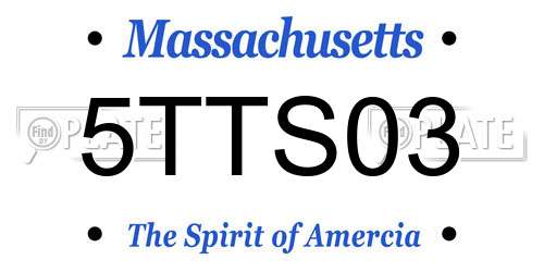 5TTS03 Massachusetts License Plate
