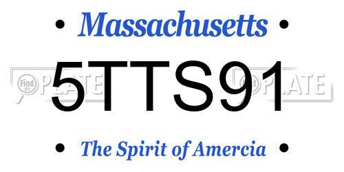 5TTS91 Massachusetts License Plate