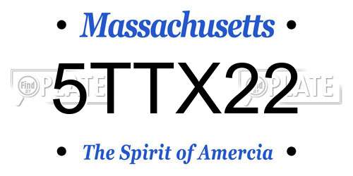 5TTX22 Massachusetts License Plate