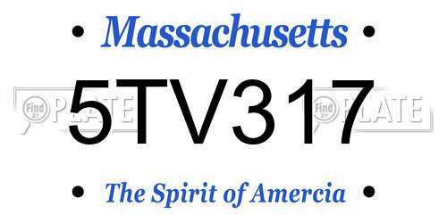 5TV317 Massachusetts License Plate