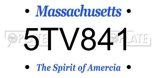 5TV841 Massachusetts License Plate