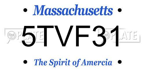 5TVF31 Massachusetts License Plate