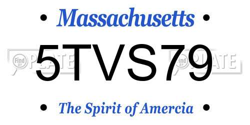 5TVS79 Massachusetts License Plate