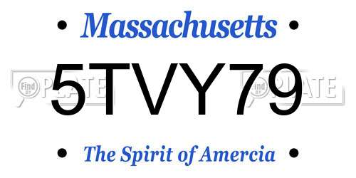 5TVY79 Massachusetts License Plate