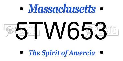 5TW653 Massachusetts License Plate