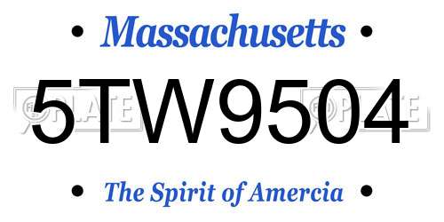 5TW9504 Massachusetts License Plate