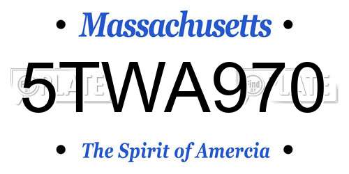 5TWA970 Massachusetts License Plate