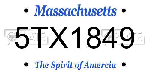 5TX1849 Massachusetts License Plate