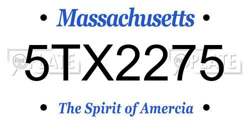 5TX2275 Massachusetts License Plate