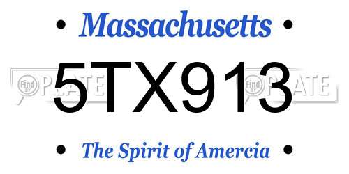 5TX913 Massachusetts License Plate