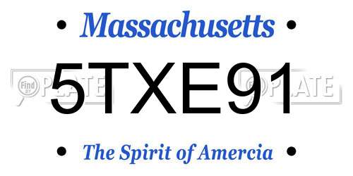 5TXE91 Massachusetts License Plate