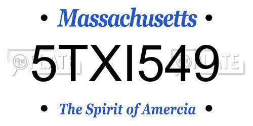 5TXI549 Massachusetts License Plate