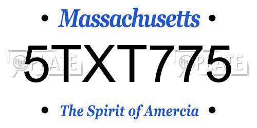 5TXT775 Massachusetts License Plate