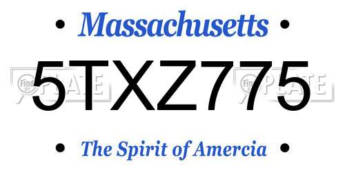 5TXZ775 Massachusetts License Plate
